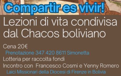 “Compartir es vivir!” – Testimonianza e cena per la Bolivia